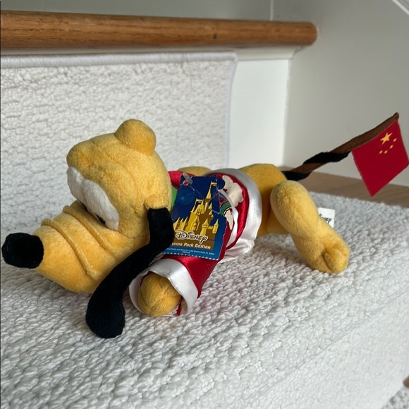 Disney | Toys | Disney Pluto Stuffed Animal With Red And Yellow Outfit ...